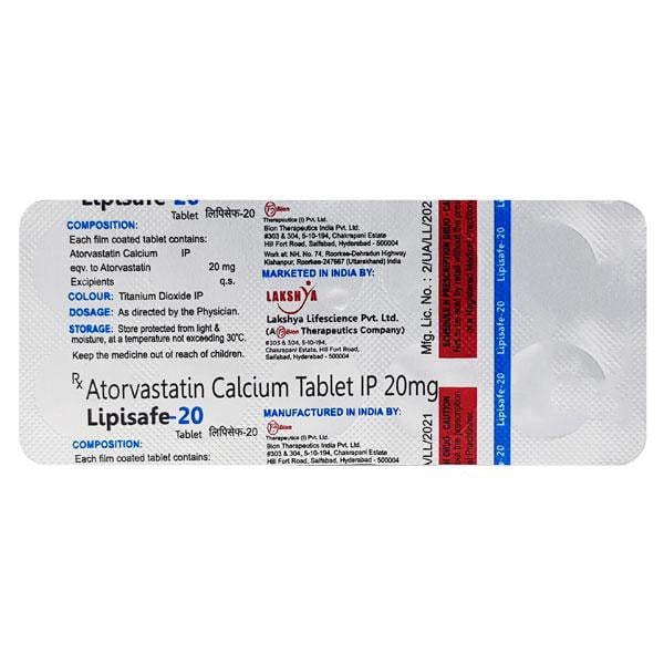 LIPISAFE 20mg Tablet 10's