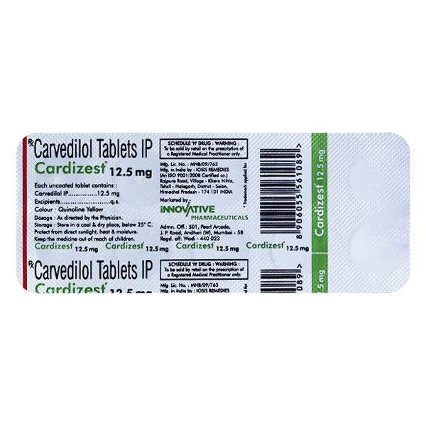 CARDIZEST 12.5mg Tablet 10's