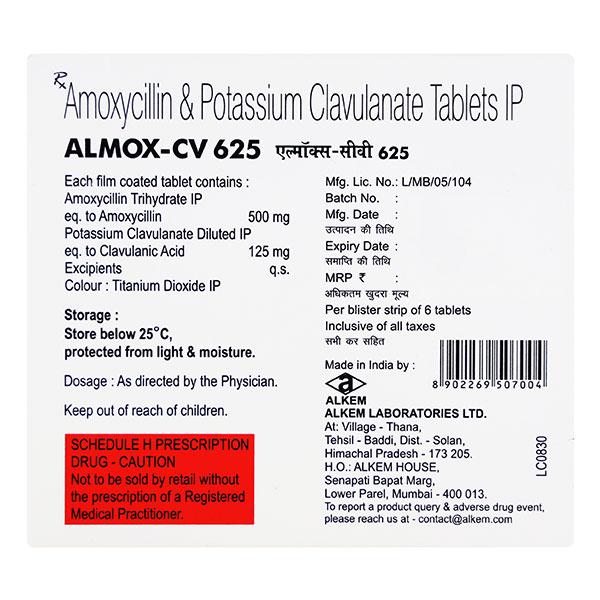ALMOX CV 625mg Tablet 6's