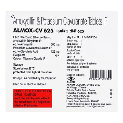 ALMOX CV 625mg Tablet 6's