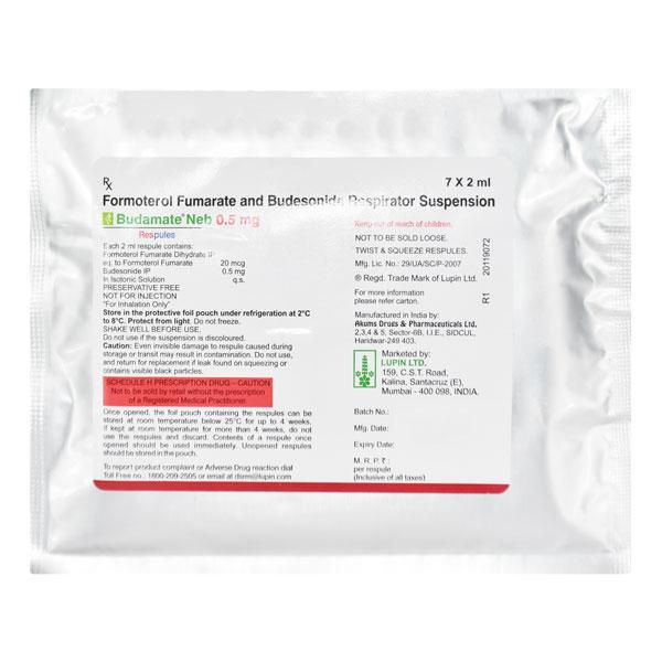 Budamate Neb 0.5mg Respule 7X2ml