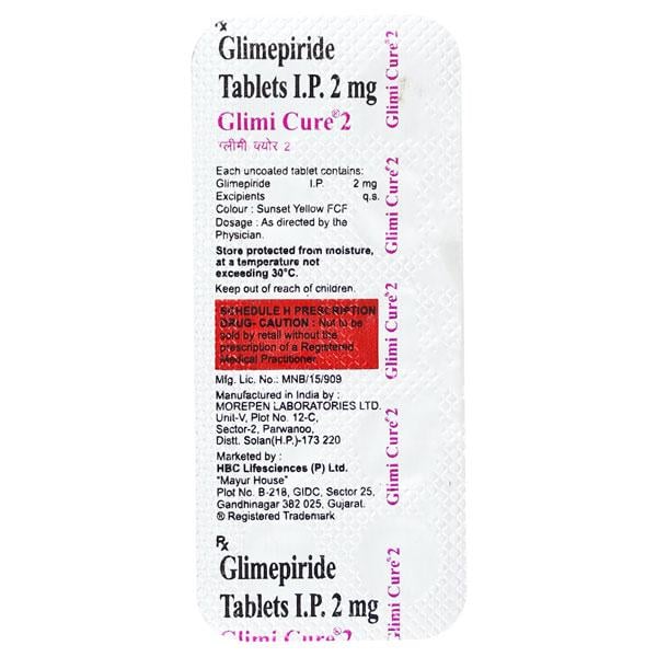 Glimicure 2mg Tablet 10'S