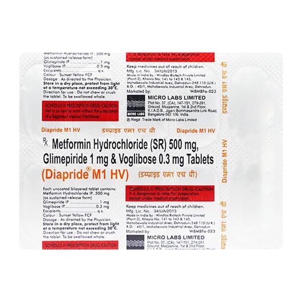 Diapride M1 HV Tablet 10'S