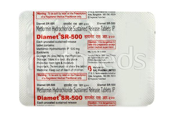 Diamet SR 500mg Tablet 10'S