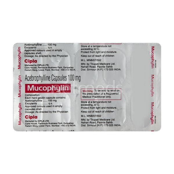 Mucophylin 100mg Capsule 10'S