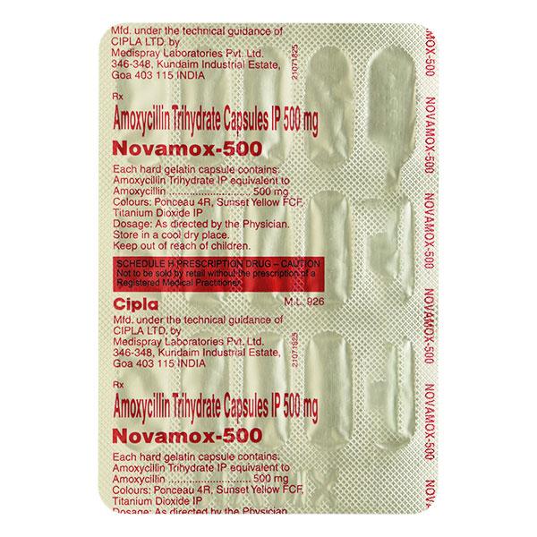 Novamox 500mg Capsule 15'S
