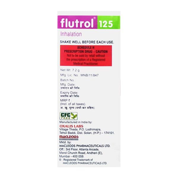 FLUTROL 125 WITH DOSE COUNTER Inhaler 120md