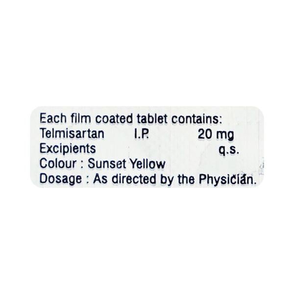 TELMISIM 20mg Tablet 10's
