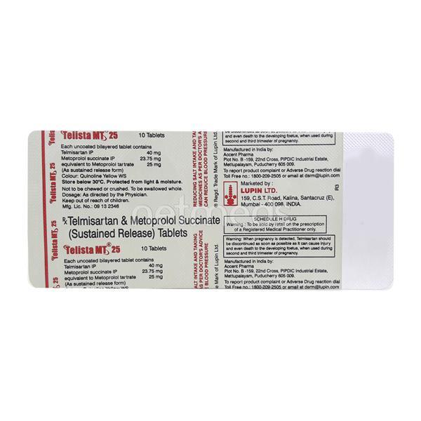 Telista MT 25mg Tablet 10'S