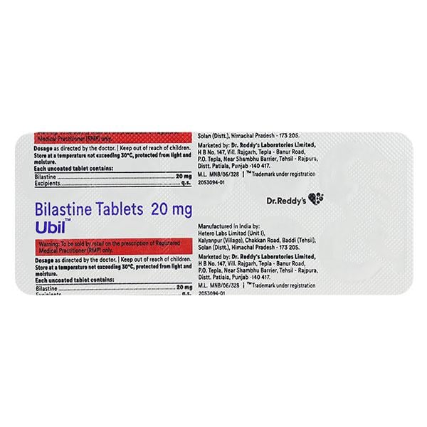 UBIL 20mg Tablet 10's - Global Surgicals
