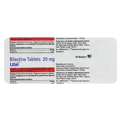 UBIL 20mg Tablet 10's - Global Surgicals