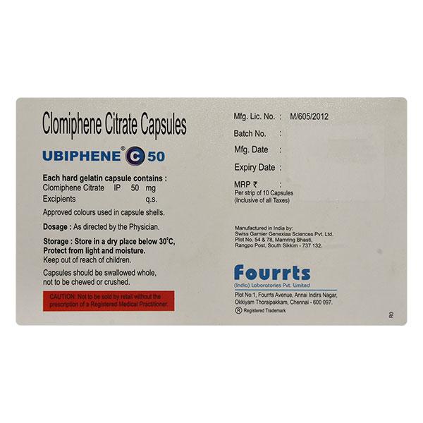 UBIPHENE C 50 Capsule 10's - Global Surgicals