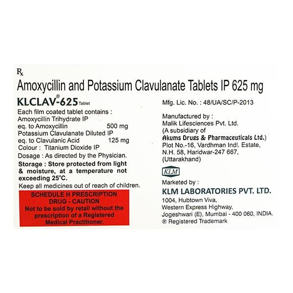 KLCLAV 625 Tablet 10's