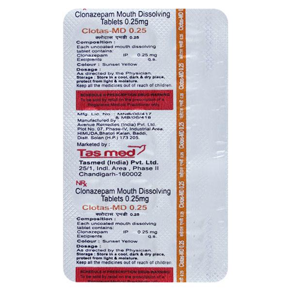 CLOTAS MD 0.25 Tablet 15's