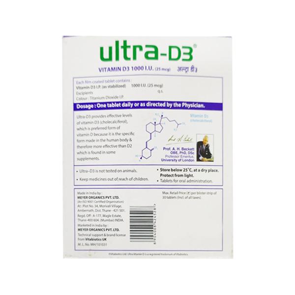 ULTRA D3 1000iu Tablet 30's - Global Surgicals