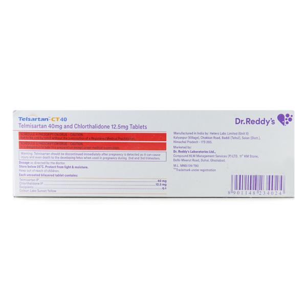 Telsartan CT 40mg Tablet 10'S