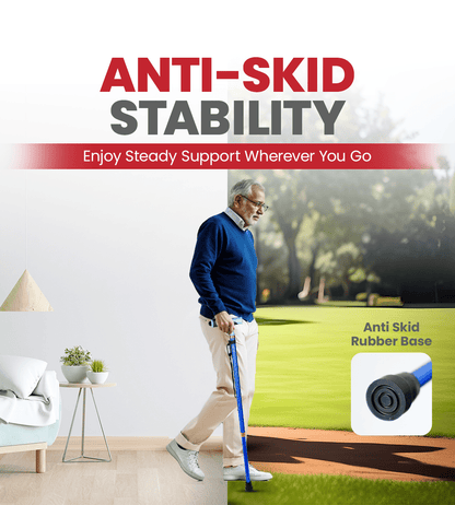 Unibase Lumina Walking Stick (Blue) - Global Surgicals