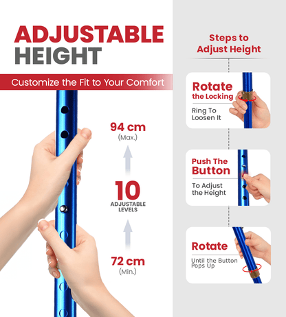 Unibase Lumina Walking Stick (Blue) - Global Surgicals
