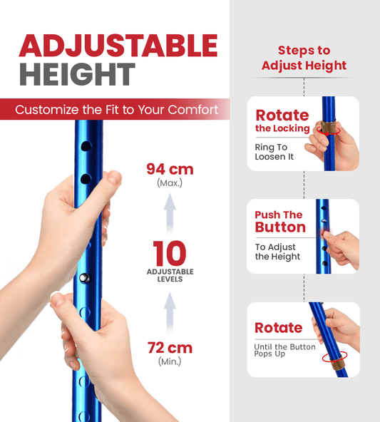 Unibase Lumina Walking Stick (Blue) - Global Surgicals