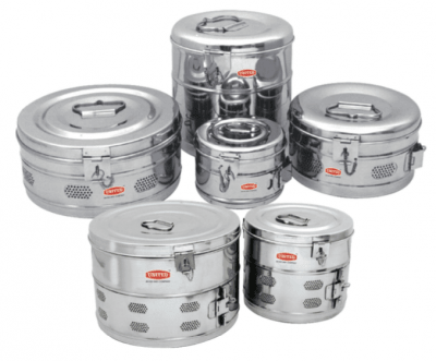 United Surgical Seamless S.S. Dressing Drum - Global Surgicals