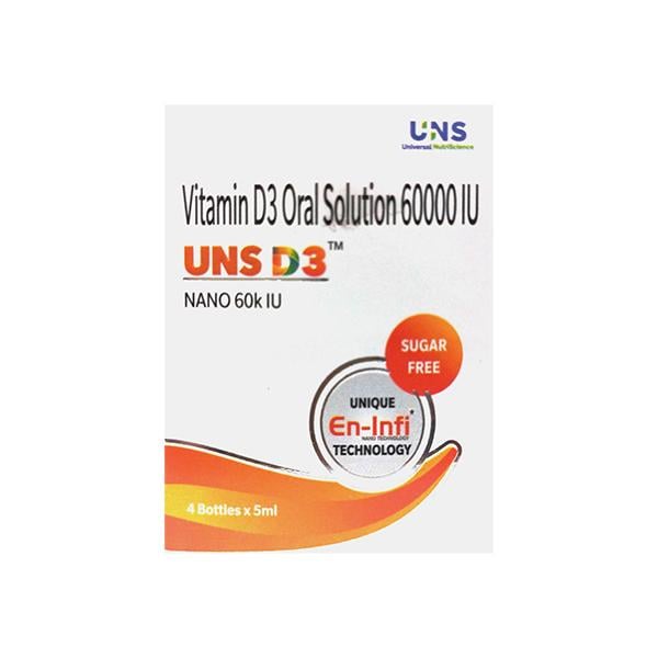 UNS D3 NANO 60K IU SUGAR FREE Oral Solution 5ml - Global Surgicals
