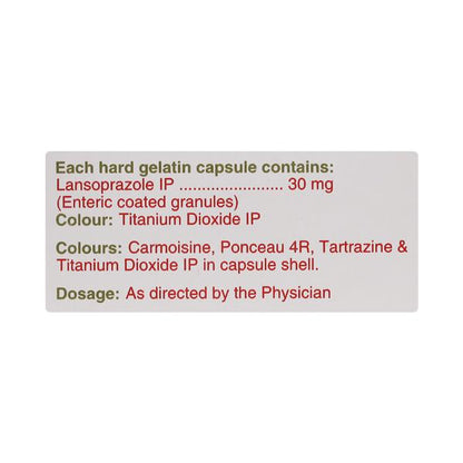 Lanzol 30mg Capsule 10'S