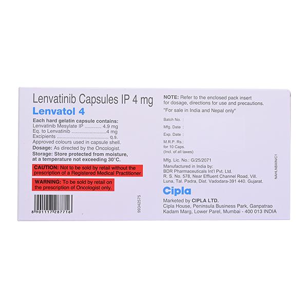 LENVATOL 4 Capsule 10's