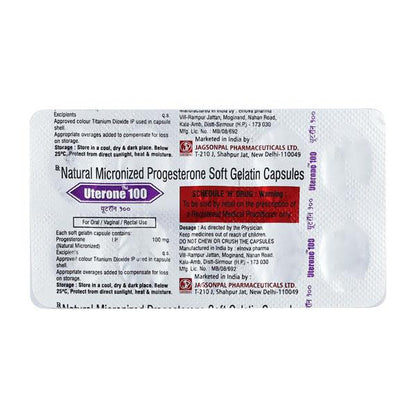 Uterone 100mg Capsule 10'S - Global Surgicals