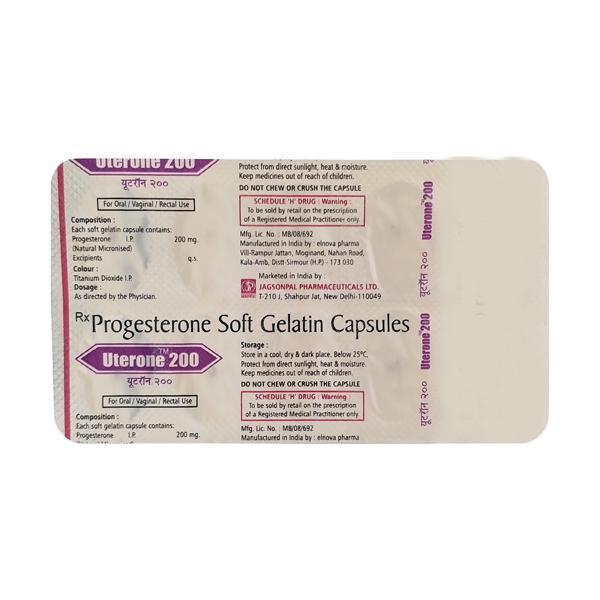 Uterone 200mg Capsule 10'S - Global Surgicals