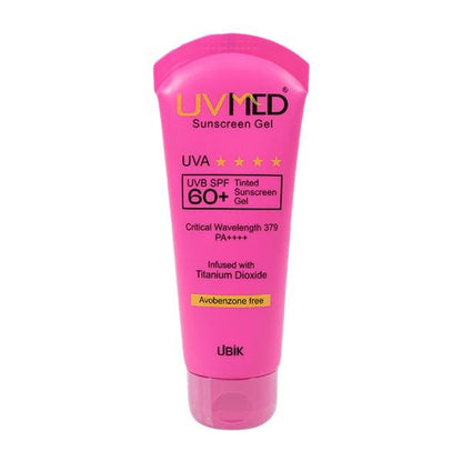 UVMED SPF 60+ UVA/UVB PA++++ TINTED Sunscreen Gel 50g - Global Surgicals