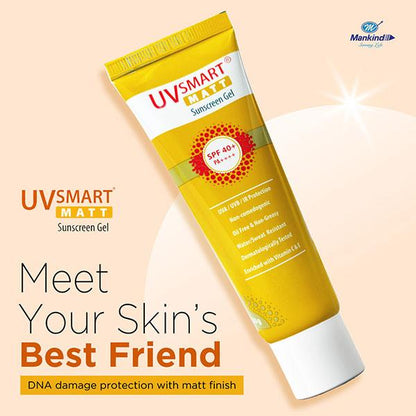 UVSMART MATT SPF 40+ PA++++ Sunscreen Gel 50gm - Global Surgicals