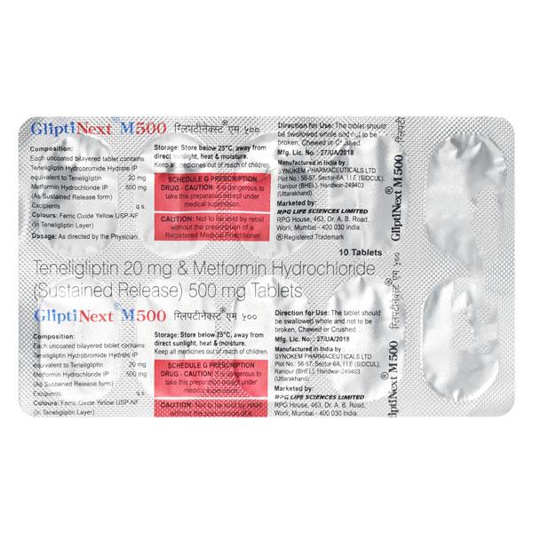 GLIPTI NEXT M 500mg Tablet 10's