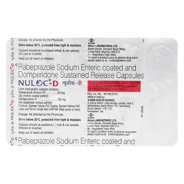 Nuloc D 20/30mg Capsule 10'S