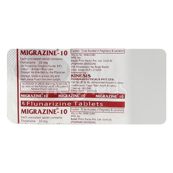 Migrazine 10mg Tablet 10'S