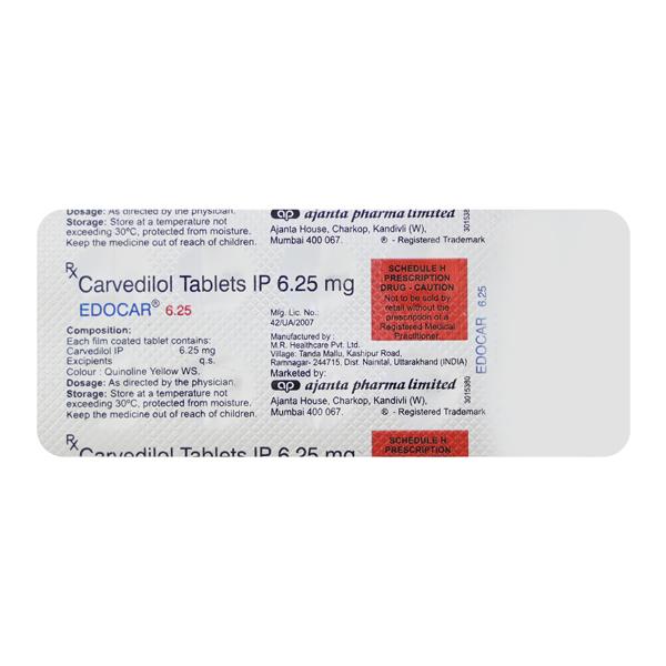 EDOCAR 6.25mg Tablet 10's