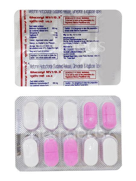 Glucoryl MV 1/0.3mg Tablet 10'S