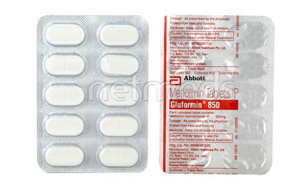Gluformin 850mg Tablet 10'S