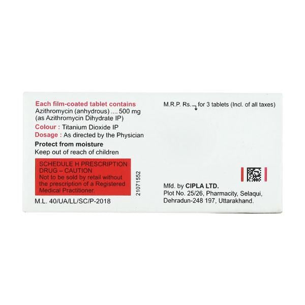 Azipro 500mg Tablet 3'S