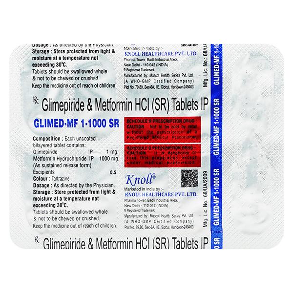 GLIMED MF 1/1000 SR Tablet 10's