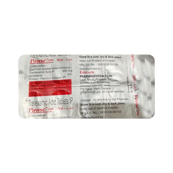 Pause 500mg Tablet 10'S