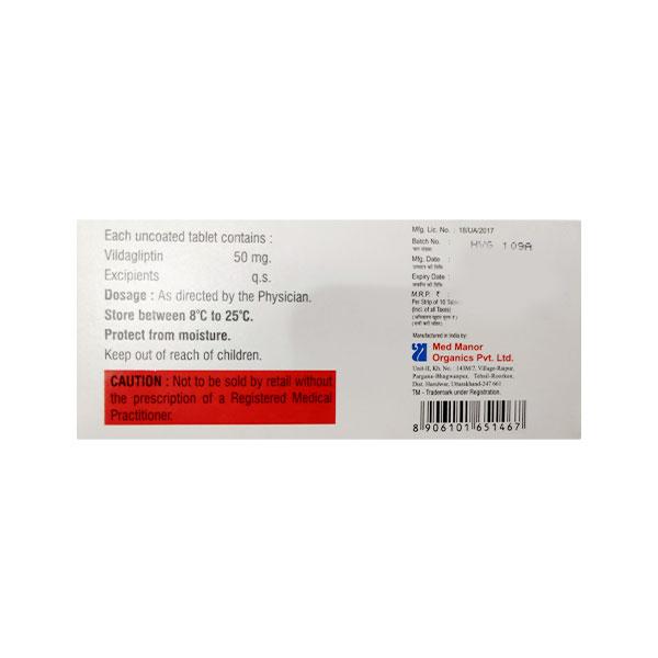 VILDABLIS 50mg Tablet 10's