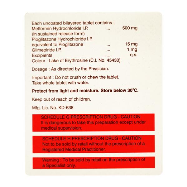 GLYCIPHAGE PG 1mg Tablet 15's