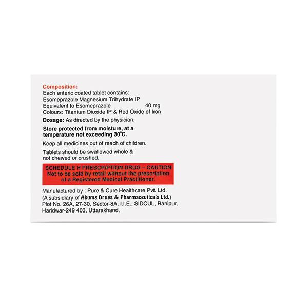 Esoz 40mg Tablet 15'S