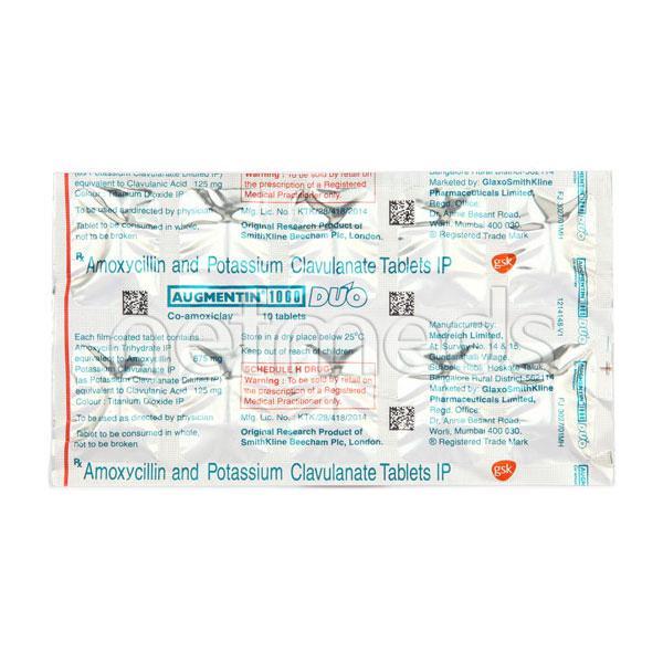 Augmentin 1000 Duo Tablet 10'S