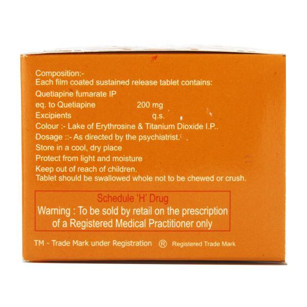 Quetigress SR 200mg Tablet 10'S