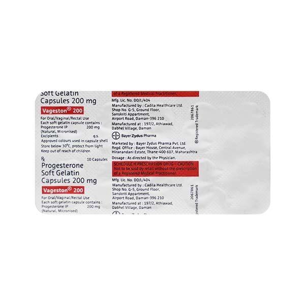 Vageston 200mg Capsule 10'S - Global Surgicals