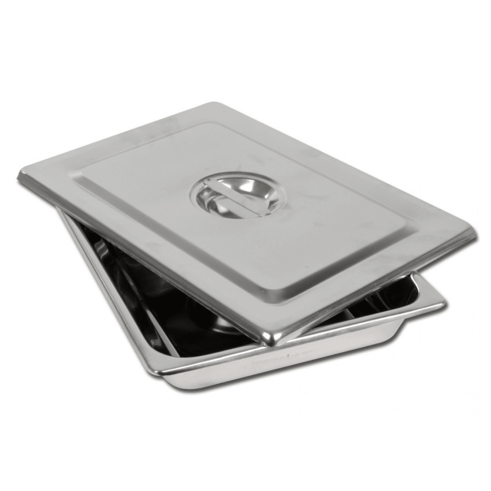 Vaishnav Surgicals Instrument Tray with Cover Stainless Steel Heavy - Global Surgicals