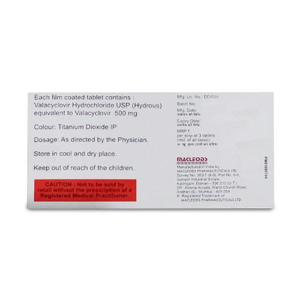 Valamac 500mg Tablet 3'S - Global Surgicals
