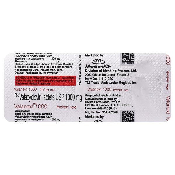 Valanext 1000mg Tablet 3'S - Global Surgicals