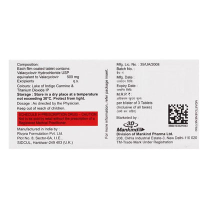 Valanext 500mg Tablet 3'S - Global Surgicals